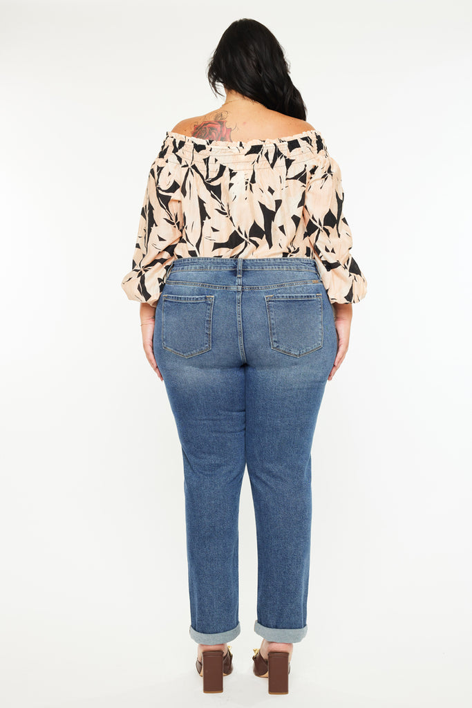 harper high waisted cigarette jeans Harper Essentials Mid Rise Slim Straight (Plus Size) Dark Wash / 18