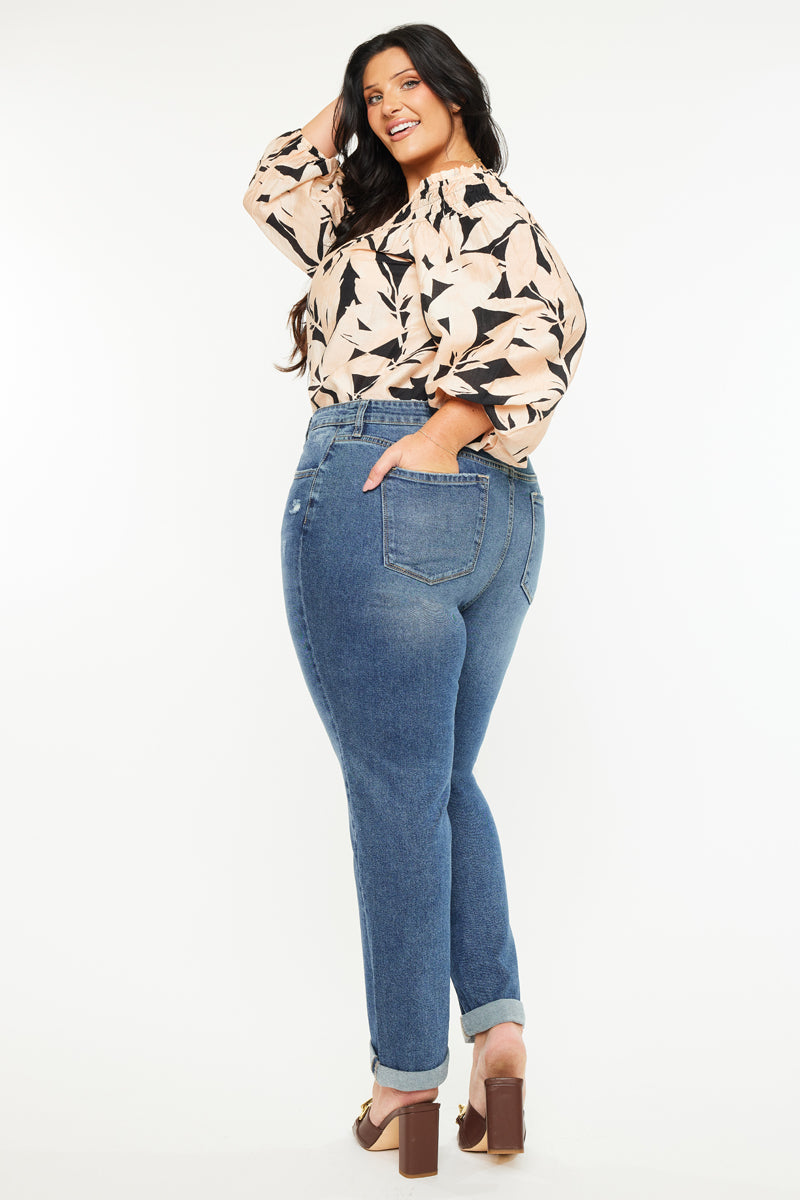 Harper Mid Rise Slim Straight Jean ( Plus Size ) - Official Kancan USA
