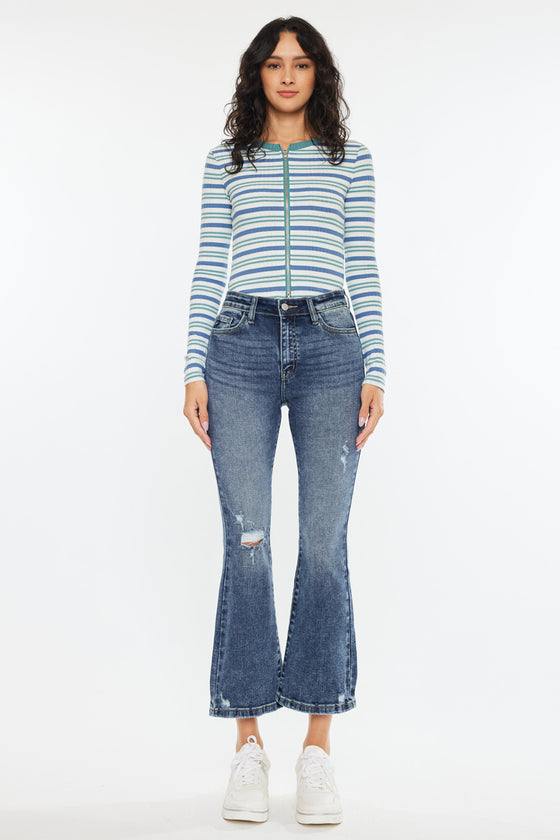 Miley High Rise Cropped Flare Jeans - Official Kancan USA