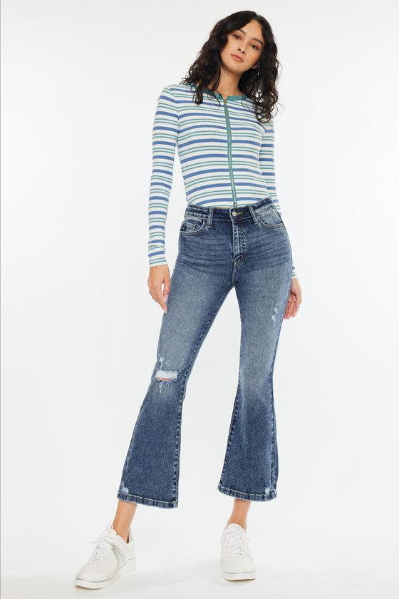 Miley High Rise Cropped Flare Jeans - Official Kancan USA