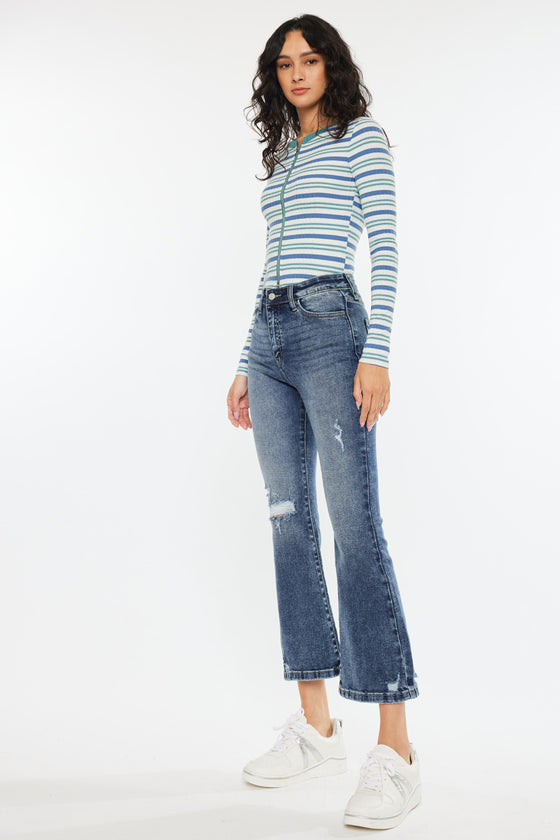Miley High Rise Cropped Flare Jeans - Official Kancan USA