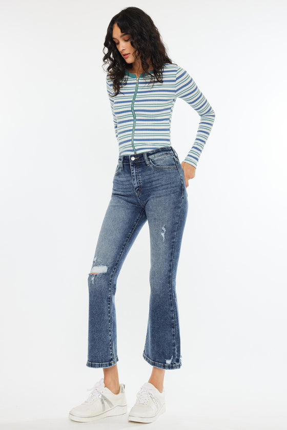 Miley High Rise Cropped Flare Jeans - Official Kancan USA