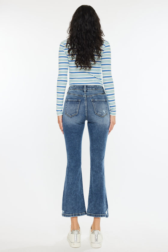 Miley High Rise Cropped Flare Jeans - Official Kancan USA