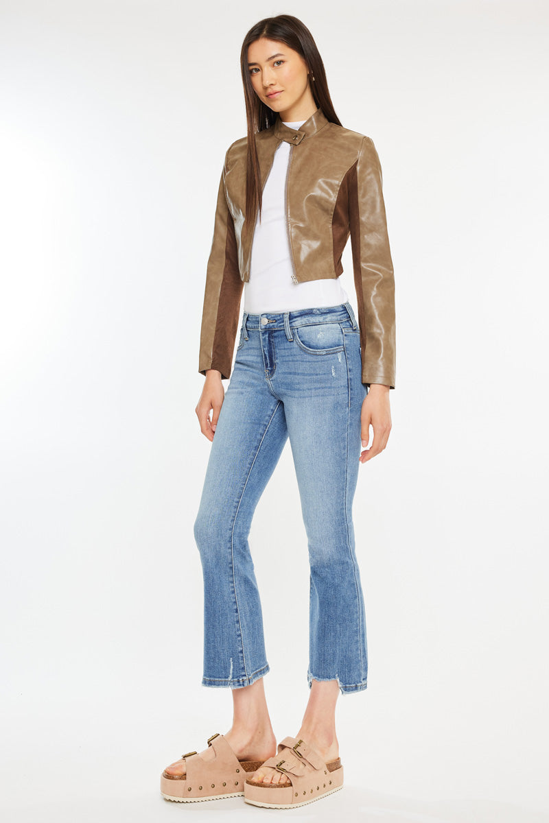 Savanna Mid Rise Cropped Flare Jean - Official Kancan USA