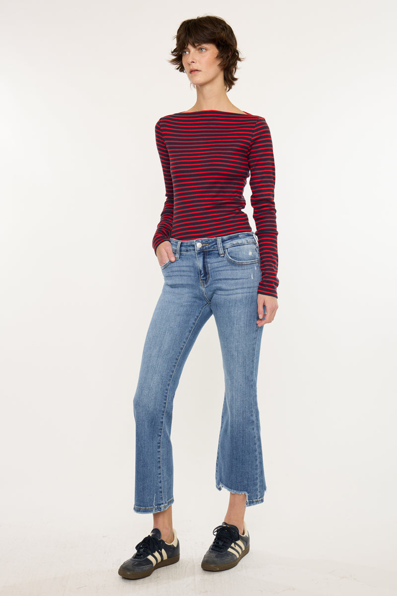 Savanna Essentials Mid Rise Crop Flare – Kancan USA