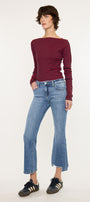 Savanna Essentials Mid Rise Crop Flare - Official Kancan USA