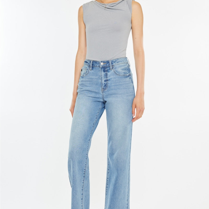 Bri Essentials High Rise Slim Wide Leg Jeans - Official Kancan USA