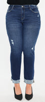 Sydney Mid Rise Slim Straight Leg Jeans (Plus) - Official Kancan USA