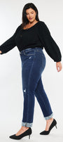 Sydney Mid Rise Slim Straight Leg Jeans (Plus) - Official Kancan USA