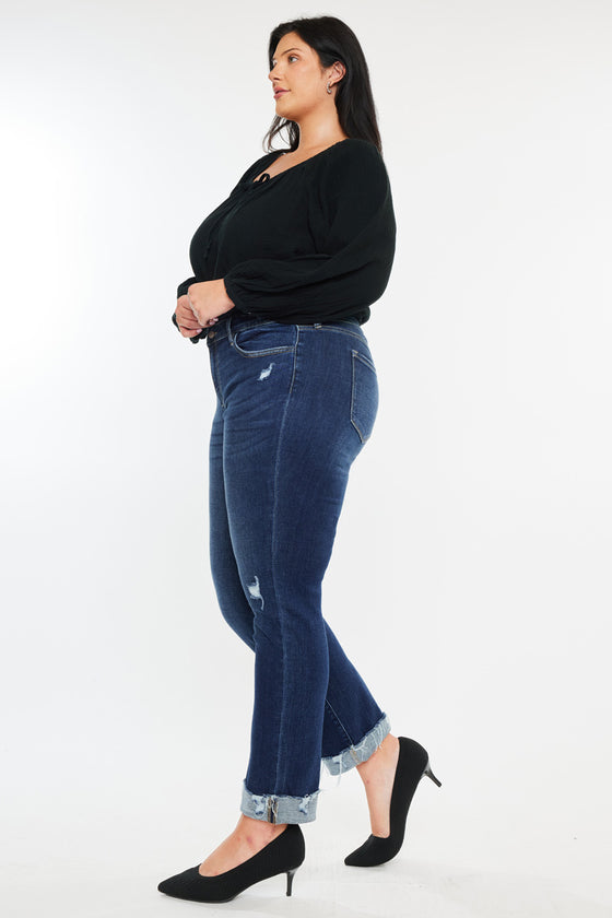 Sydney Mid Rise Slim Straight Leg Jeans (Plus) - Official Kancan USA