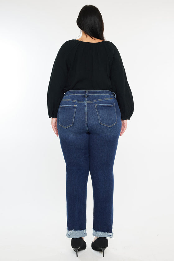 Sydney Mid Rise Slim Straight Leg Jeans (Plus) - Official Kancan USA