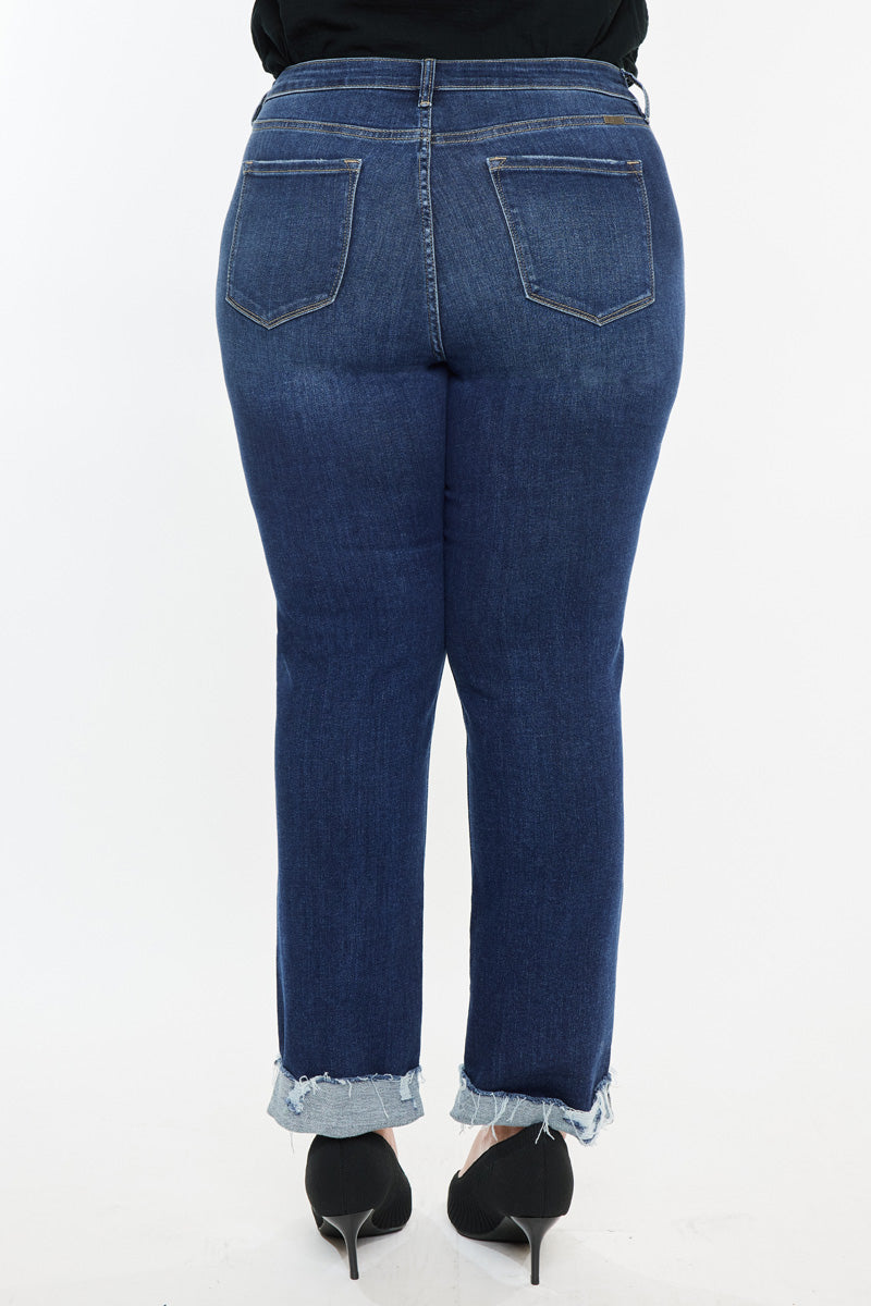 Sydney Mid Rise Slim Straight Leg Jeans (Plus) - Official Kancan USA