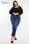 Emely Essentials Mid Rise Slim Straight Leg Jeans (Plus) - Official Kancan USA