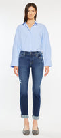 Emely Mid Rise Slim Straight Leg Jeans - Official Kancan USA