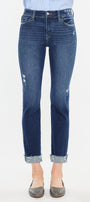 Emely Mid Rise Slim Straight Leg Jeans - Official Kancan USA
