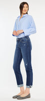 Emely Mid Rise Slim Straight Leg Jeans - Official Kancan USA