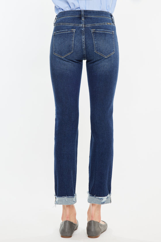 Emely Mid Rise Slim Straight Leg Jeans - Official Kancan USA