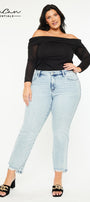 Primm Essentials Mid Rise Crop Straight (Plus Size) - Official Kancan USA