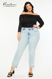 Primm Essentials Mid Rise Crop Straight (Plus Size) - Official Kancan USA