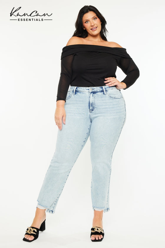 Primm Essentials Mid Rise Crop Straight (Plus Size) - Official Kancan USA