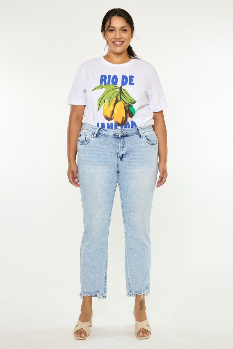 Primm Essentials Mid Rise Crop Straight (Plus Size) - Official Kancan USA