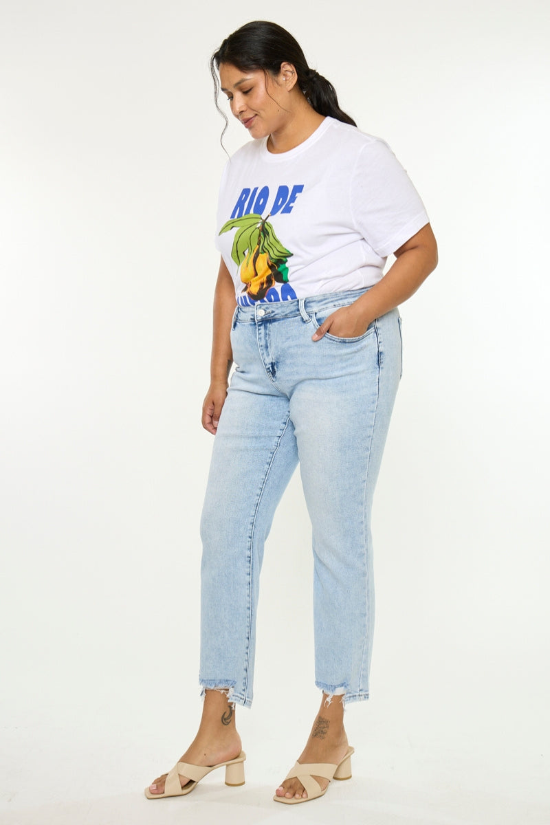 Primm Essentials Mid Rise Crop Straight (Plus Size) - Official Kancan USA