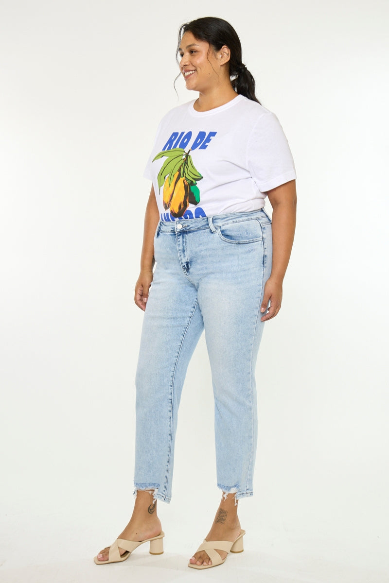 Primm Essentials Mid Rise Crop Straight (Plus Size) - Official Kancan USA