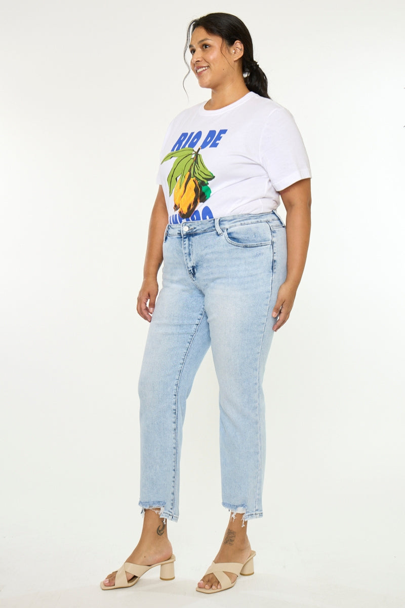 Primm Essentials Mid Rise Crop Straight (Plus Size) - Official Kancan USA