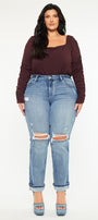 Jailen Mid Rise True Straight Leg Jeans (Plus Size) - Official Kancan USA