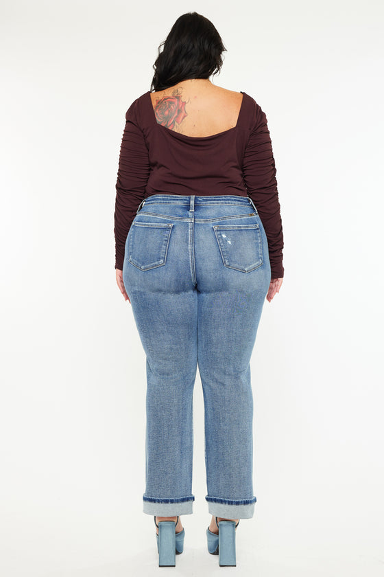 Jailen Mid Rise True Straight Leg Jeans (Plus Size) - Official Kancan USA