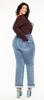 Jailen Mid Rise True Straight Leg Jeans (Plus Size) - Official Kancan USA