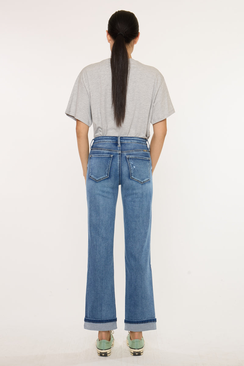 Carrie Essentials Mid Rise True Straight Leg Jeans