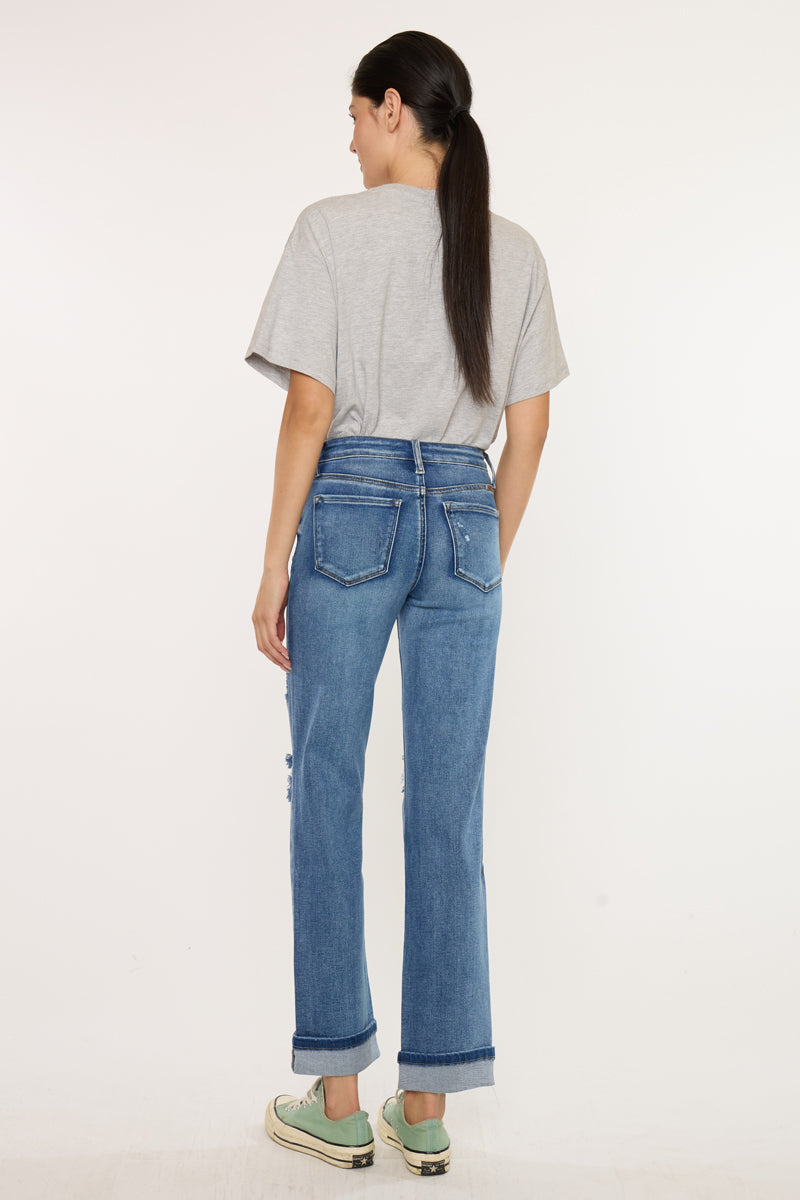 Carrie Essentials Mid Rise True Straight Leg Jeans