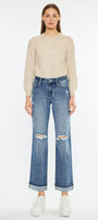 Carrie Mid Rise True Straight Leg Jeans - Official Kancan USA