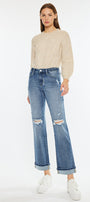 Carrie Mid Rise True Straight Leg Jeans - Official Kancan USA