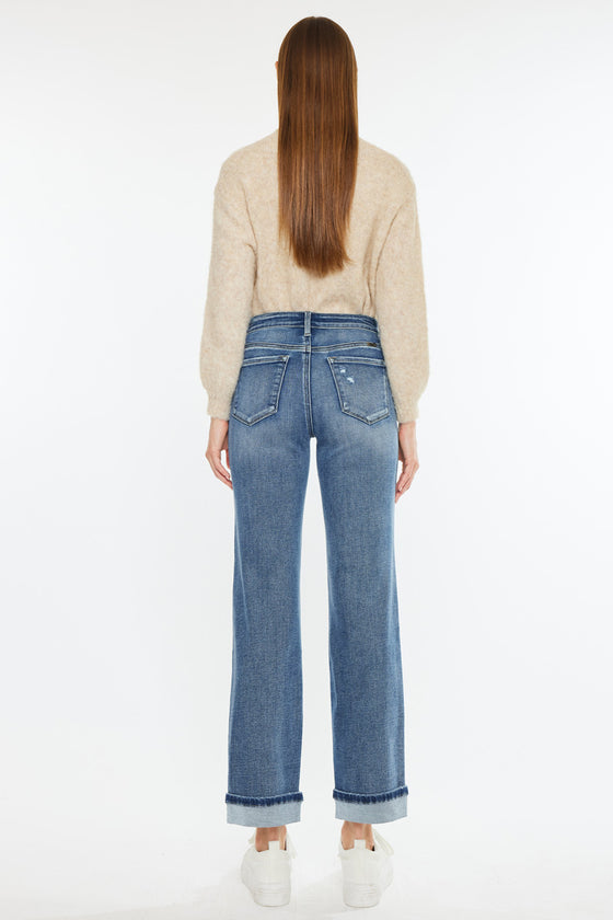 Carrie Mid Rise True Straight Leg Jeans - Official Kancan USA