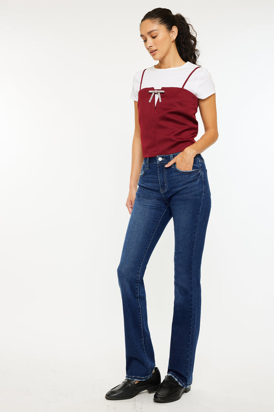 Gale High Rise Skinny Bootcut Jeans - Official Kancan USA