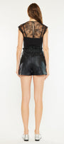 Safiya Paperbag Ultra High Rise Faux Leather Shorts - Official Kancan USA