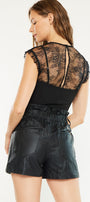 Safiya Paperbag Ultra High Rise Faux Leather Shorts - Official Kancan USA