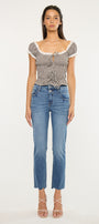 Kathleen Essentials High Rise Slim Straight Jeans - Official Kancan USA