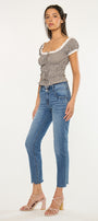 Kathleen Essentials High Rise Slim Straight Jeans - Official Kancan USA