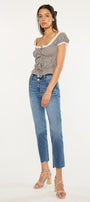 Kathleen Essentials High Rise Slim Straight Jeans - Official Kancan USA