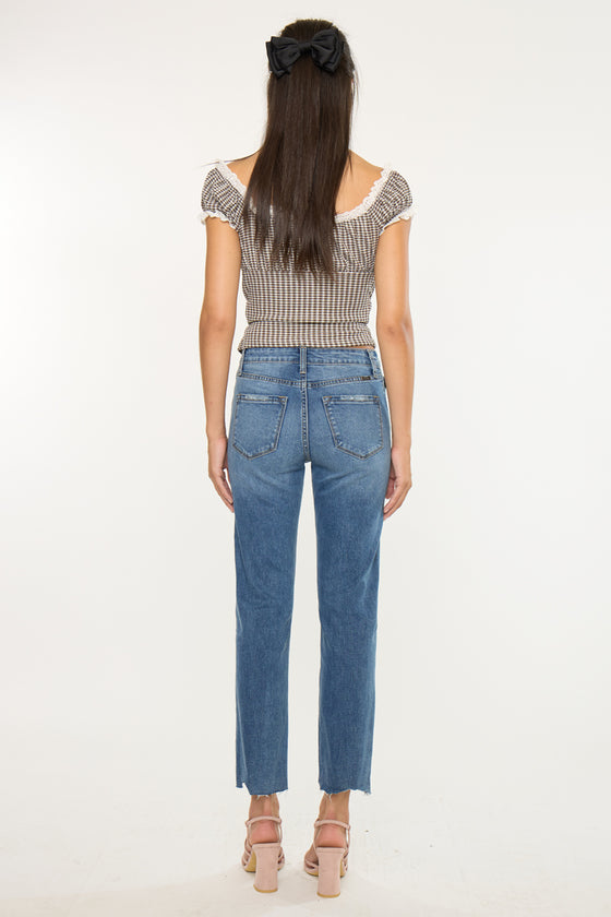 Kathleen Essentials High Rise Slim Straight Jeans - Official Kancan USA