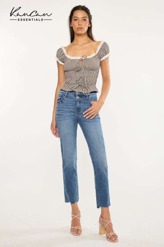 Kathleen Essentials High Rise Slim Straight Jeans - Official Kancan USA