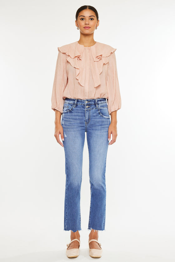 Kathleen High Rise Slim Straight Jeans - Official Kancan USA