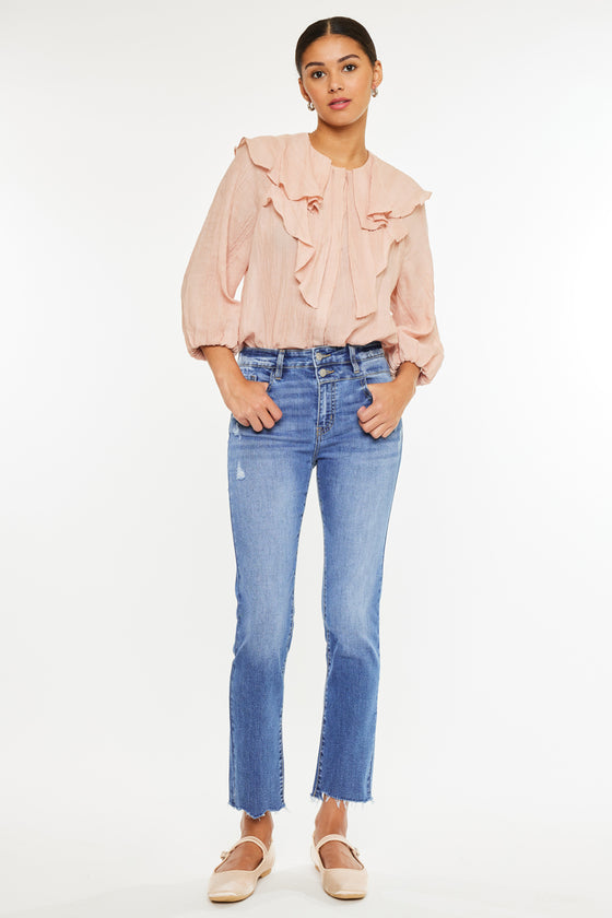 Kathleen High Rise Slim Straight Jeans - Official Kancan USA