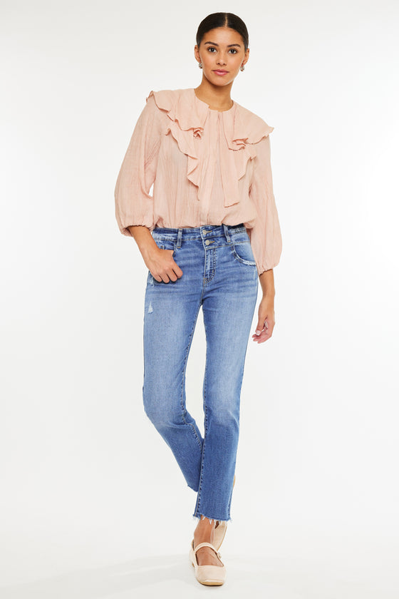 Kathleen High Rise Slim Straight Jeans - Official Kancan USA
