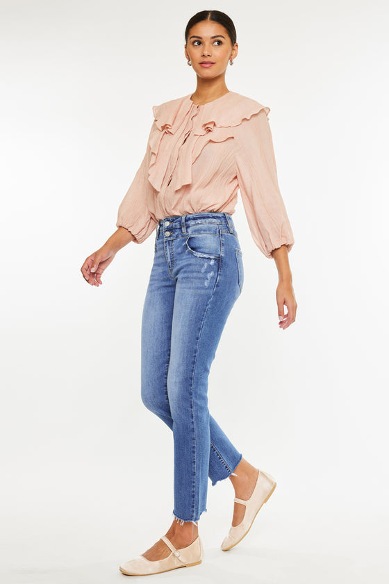 Kathleen High Rise Slim Straight Jeans - Official Kancan USA