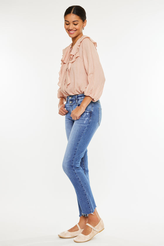 Kathleen High Rise Slim Straight Jeans - Official Kancan USA
