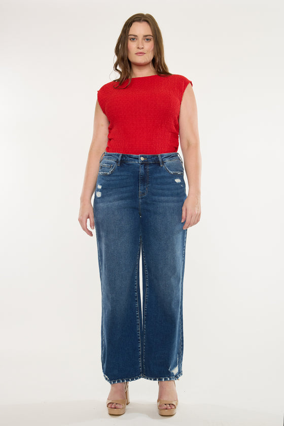 Dania Essentials High Rise Wide Leg Jeans (Plus Size) - Official Kancan USA
